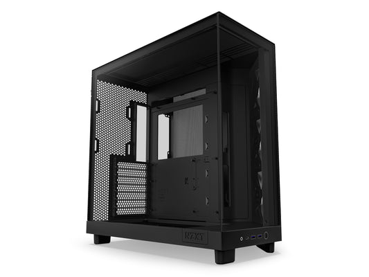 NZXT H6 Flow Compact Dual Chamber with RGB - Matte Black - Kabinet - Miditower - Sort